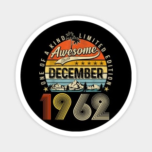 Awesome Since December 1962 Vintage 61st Birthday Magnet